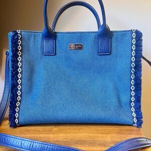 kate spade | caylah style morelia place denim fringe tote
